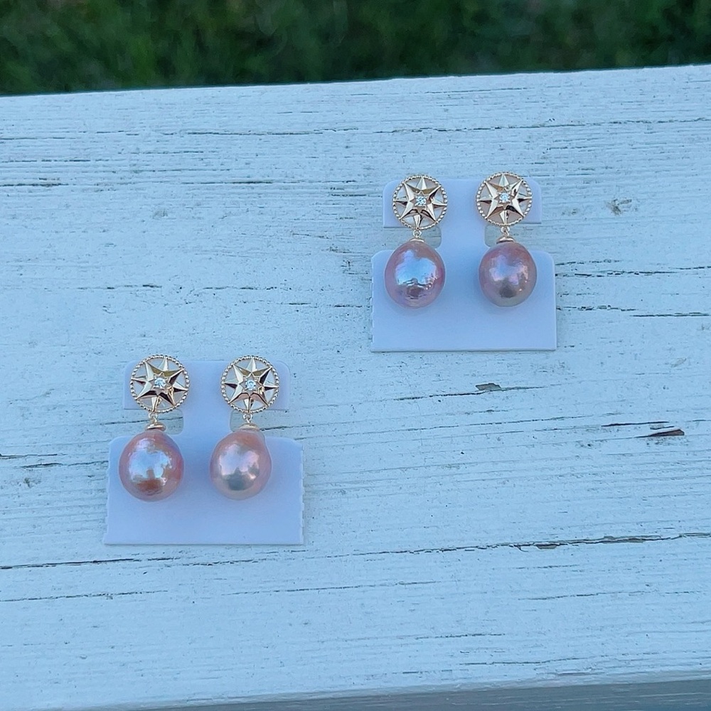 O64 Handmade Freshwater Edison Pearl Earrings - Picture 1 of 5
